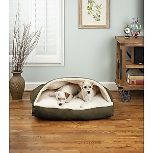 Snoozer Pet Products Poly/Cotton Cozy Cave Rectangle Dog & Cat Bed, Gray, Medium