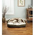 Snoozer Pet Products Poly/Cotton Cozy Cave Rectangle Dog & Cat Bed, Gray, Large