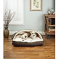 Snoozer Pet Products Luxury Microsuede Cozy Cave Rectangle Dog & Cat Bed, Brown, Large