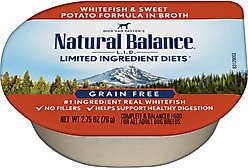Natural Balance L.I.D. Limited Ingredient Diets White Fish & Sweet Potato Formula Flaked Grain-Free Wet Dog Food, 2.75-oz, case of 24