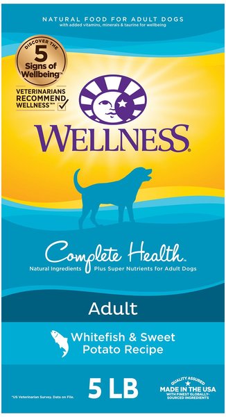 Wellness Complete Health Adult Whitefish & Sweet Potato Recipe Dry Dog Food, 5-lb bag slide 1 of 8