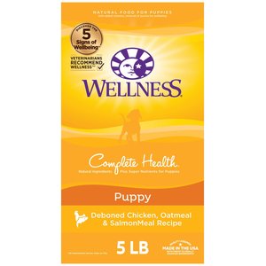 Wellness Complete Health Puppy Deboned Chicken, Oatmeal & Salmon Meal Recipe Dry Dog Food, 5-lb bag