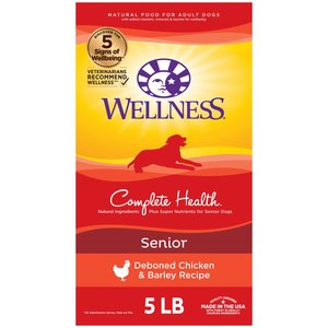 Wellness Complete Health Senior Deboned Chicken & Barley Recipe Dry Dog Food, 5-lb bag