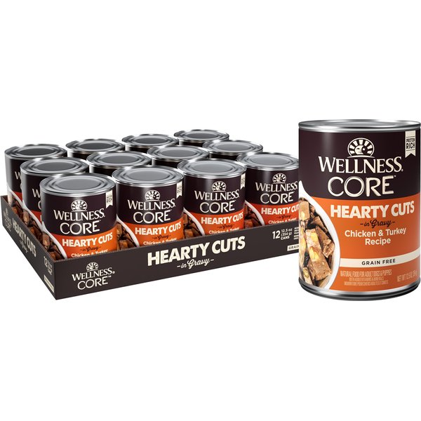 Wellness CORE Hearty Cuts in Gravy Turkey & Duck Recipe Grain-Free Canned Dog Food