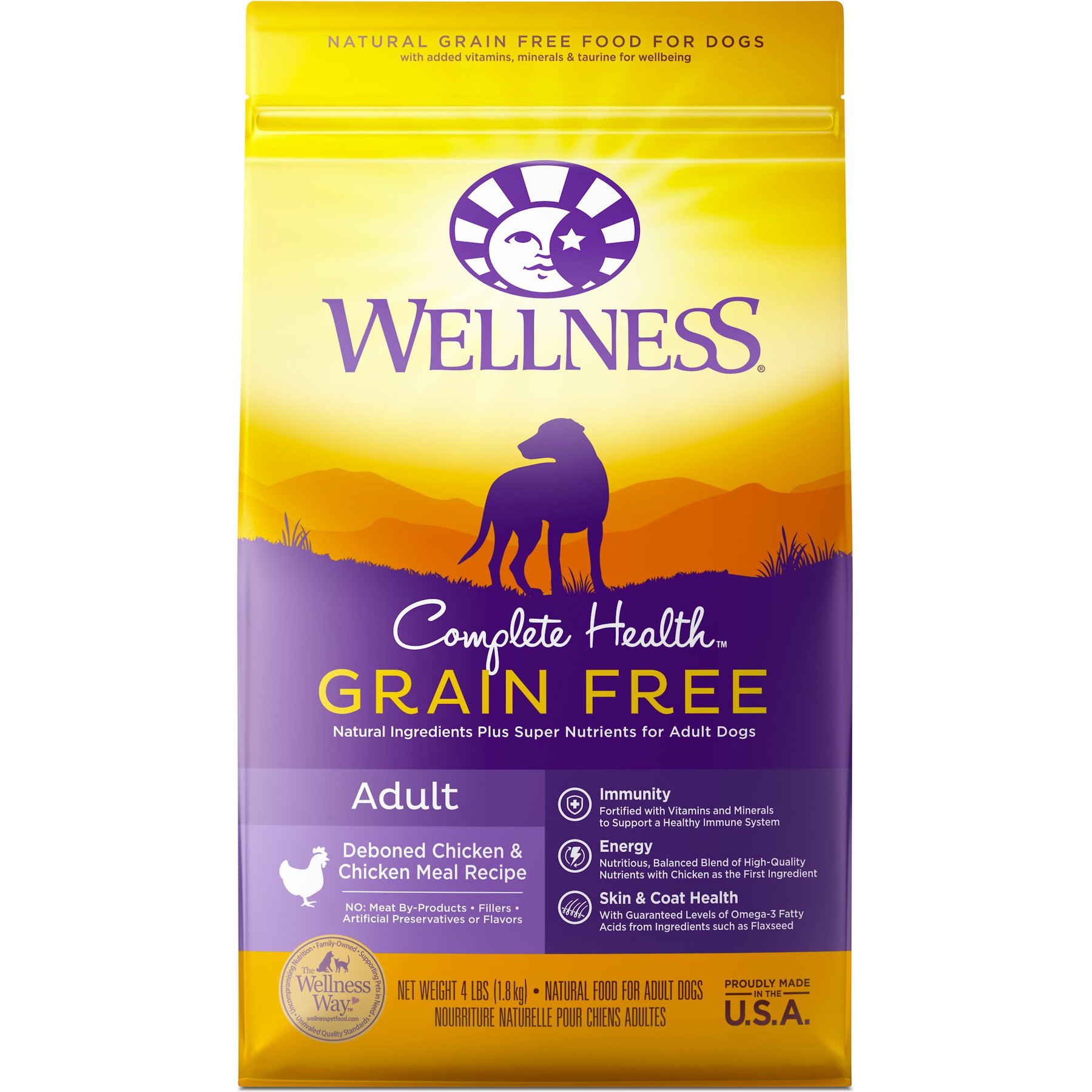 Wellness Complete Health Toy Breed Adult Chicken, Brown Rice & Peas Dry Dog Food, 4-Lb.