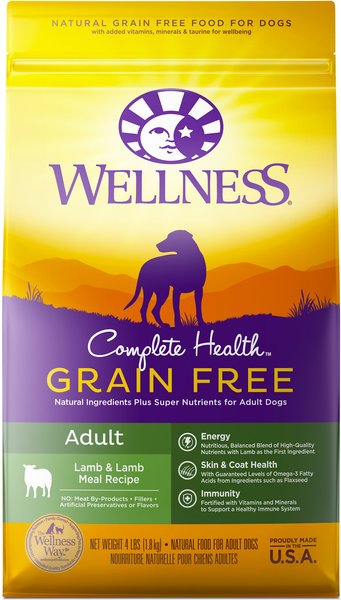 Wellness Grain-Free Complete Health Adult Lamb & Lamb Meal Recipe Dry Dog Food, 24-lb bag slide 1 of 8