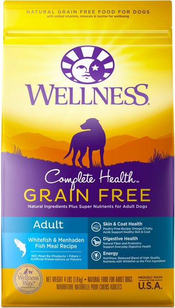 Wellness Complete Health Grain Free Natural Adult Whitefish and Menhaden Fish Meal Recipe Dry Dog Food