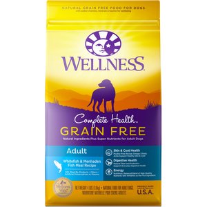 Wellness Grain-Free Complete Health Adult Whitefish & Menhaden Fish Meal Recipe Dry Dog Food, 24-lb bag