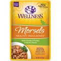 Wellness Healthy Indulgence Morsels with Chicken & Turkey in Savory Sauce Grain-Free Wet Cat Food Pouches, 3-oz, case of 24