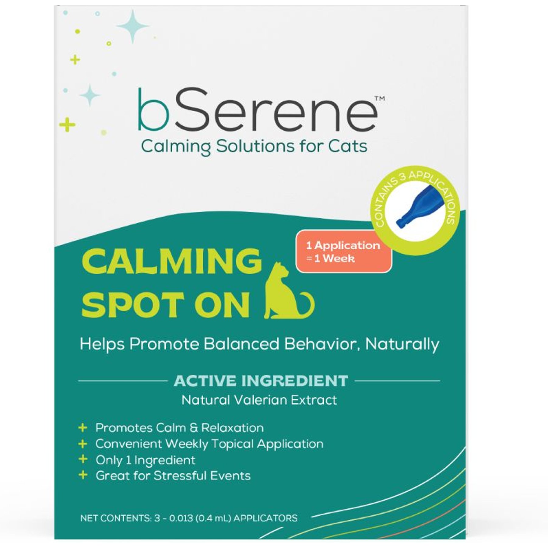 BSERENE Spot On Valerian Calming Topical Solution for Cats 3 count Chewy