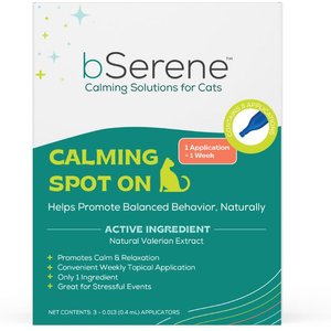 bSerene Spot On Valerian Calming Topical Solution for Cats, 3 count