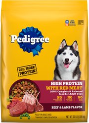 Pedigree High Protein Adult Beef & Lamb Flavor Dry Dog Food, 30-lb bag