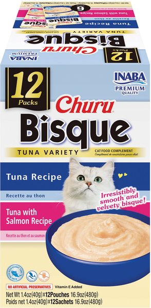 INABA Churu Bisque Tuna Variety Pack Lickable Cat Treat 1.4 oz