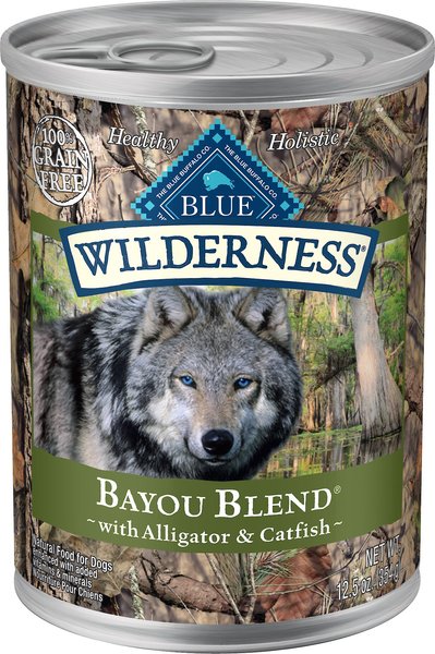 Blue Buffalo Wilderness Bayou Blend with Alligator & Catfish Grain-Free Canned Dog Food, 12.5-oz, case of 12 slide 1 of 8