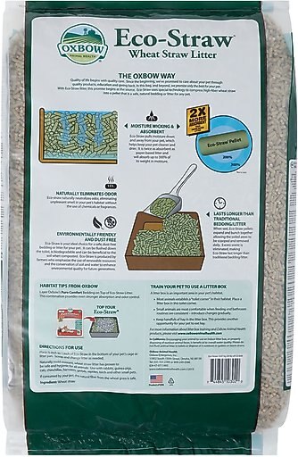 Oxbow Eco-Straw Pelleted Wheat Straw Small Animal Litter, 20-lb bag
