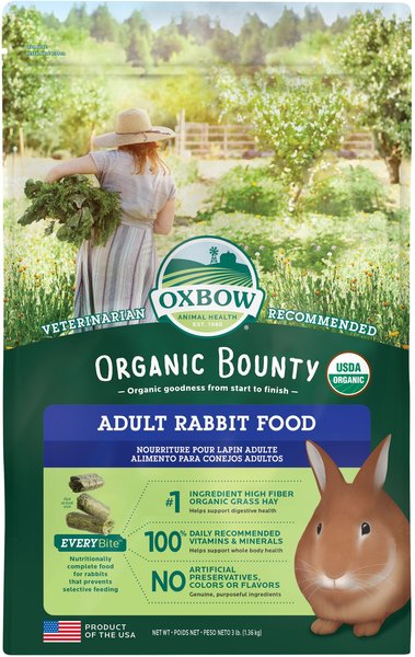 Oxbow Organic Bounty Adult Rabbit Food, 3-lb bag slide 1 of 9