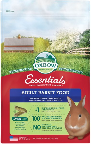 Oxbow Essentials Adult Rabbit Food All Natural Adult Rabbit Pellets, 5-lb bag slide 1 of 9