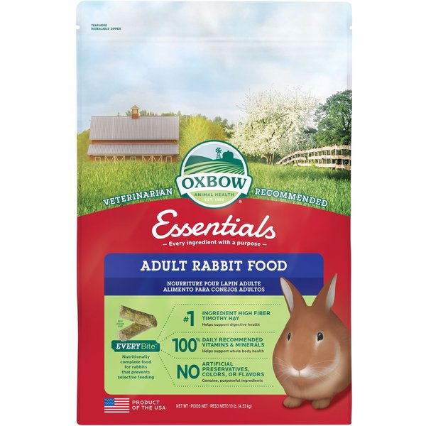 OXBOW Essentials Adult Rabbit Food All Natural Adult Rabbit Pellets, 10 ...