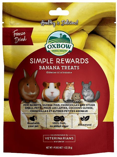 Oxbow Simple Rewards Freeze-Dried Banana Small Animal Treats, 1-oz bag slide 1 of 5