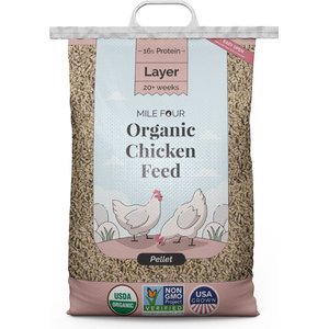 Mile Four 16% Organic Pellet Layer Chicken & Duck Feed, 23-lb bag