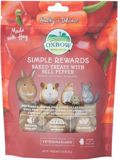 Oxbow Simple Rewards Oven Baked with Bell Pepper Small Animal Treats, 3-oz bag