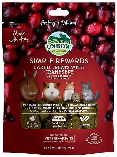 Oxbow Simple Rewards Oven Baked with Cranberry Small Animal Treats, 3-oz bag