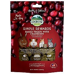 Oxbow Simple Rewards Oven Baked with Cranberry Small Animal Treats, 3-oz bag