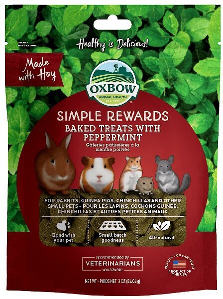 Oxbow Simple Rewards Oven Baked with Peppermint Small Animal Treats, 3-oz bag