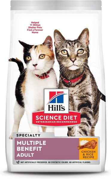 Hill's Science Diet Adult Multiple Benefit Chicken Recipe Dry Cat Food, 7-lb bag slide 1 of 10
