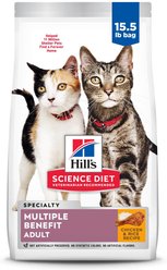 Hill's Science Diet Adult Multiple Benefit Chicken Recipe Dry Cat Food, 15.5-lb bag