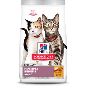 Hill's Science Diet Adult Multiple Benefit Chicken Recipe Dry Cat Food, 15.5-lb bag