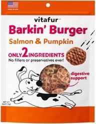 Vitafur Barkin Burger Salmon & Pumpkin Dog Treat, 4-oz bag