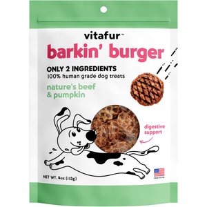 Vitafur Barkin Burger Beef & Pumpkin Dog Treat, 4-oz bag, Each 