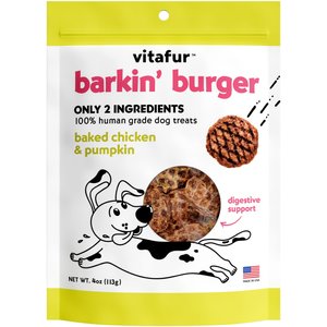 Vitafur Barkin Burger Chicken & Pumpkin Dog Treat, 4-oz bag, Each 