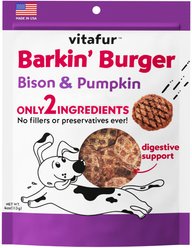 Vitafur Barkin Burger Bison & Pumpkin Dog Treat, 4-oz bag, Each 