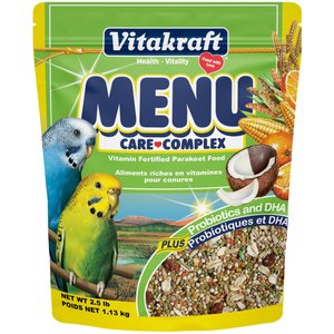 Vitakraft Menu Premium Vitamin-Fortified Parakeet Food, 2.5-lb bag