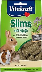 Vitakraft Slims Alfalfa Hay Crispy Nibble Stick Small Animal Treats, 1.76-oz bag