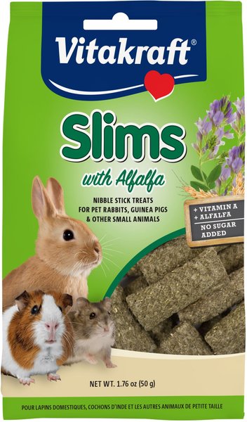 Vitakraft Slims Alfalfa Hay Crispy Nibble Stick Small Animal Treats, 1.76-oz bag slide 1 of 5