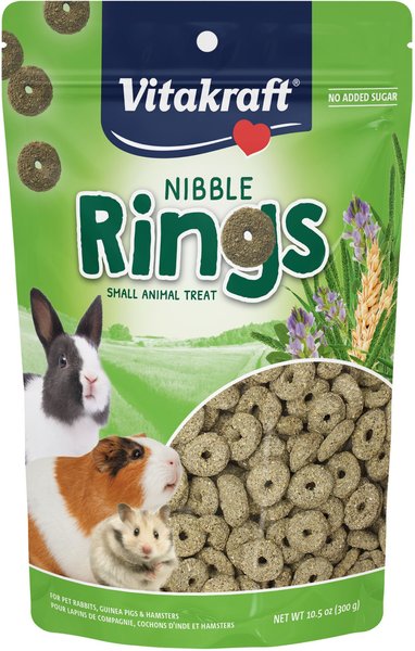 Vitakraft Crunchy Alfalfa Nibble Rings Rabbit, Guinea Pig, Hamster & Small Animal Treat, 10.6-0z bag slide 1 of 6