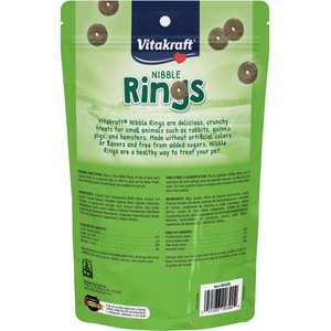 Vitakraft Crunchy Alfalfa Nibble Rings Rabbit, Guinea Pig, Hamster & Small Animal Treat, 10.6-0z bag