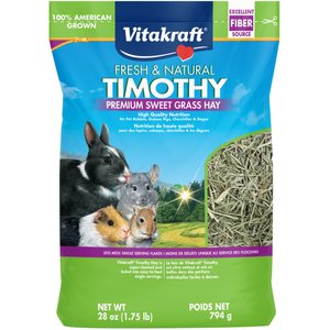 Vitakraft Timothy Hay Guinea Pig, Rabbit Chinchilla & Small Animal Food, 1.75-lb bag