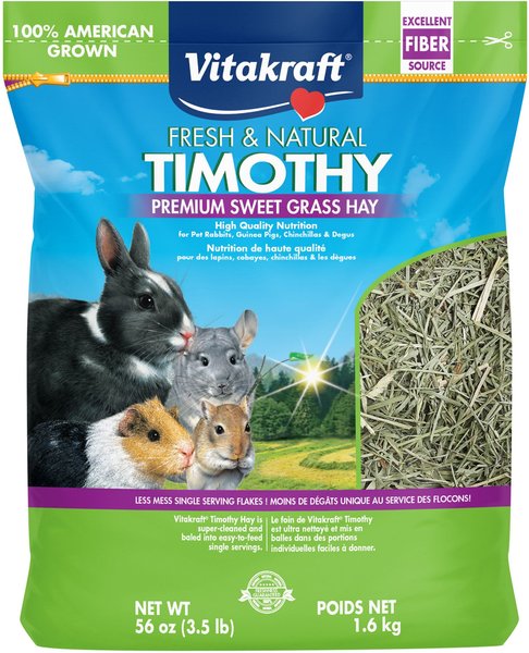 Vitakraft Timothy Hay Guinea Pig, Rabbit Chinchilla & Small Animal Food, 3.5-lb bag slide 1 of 9