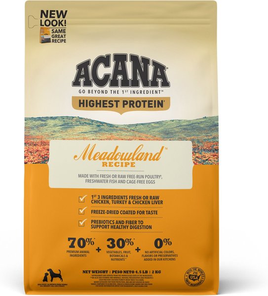 ACANA Meadowland Grain Free Dry Dog Food 4.5 lb bag Chewy