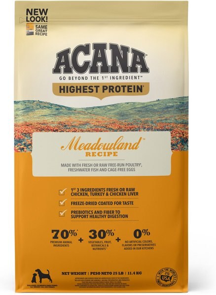 ACANA Meadowland Grain-Free Dry Dog Food, 25-lb bag slide 1 of 11