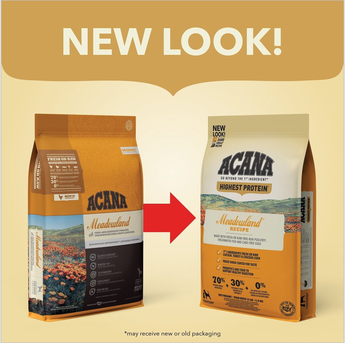 ACANA Meadowland GrainFree Dry Dog Food, 25lb bag