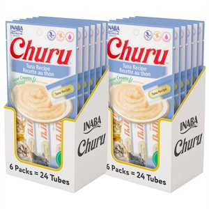 Inaba Churu Grain-Free Tuna Puree Lickable Cat Treat, 0.5-oz tube, pack of 48