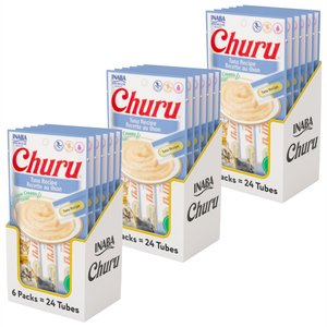 Inaba Churu Grain-Free Tuna Puree Lickable Cat Treat, 0.5-oz tube, pack of 72