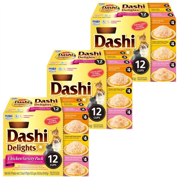 INABA Dashi Delight Chicken Flavored Variety Pack Bits in Broth