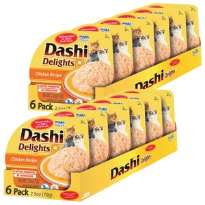 Inaba Dashi Delights Chicken Flavored Bits in Broth Cat Food Topping, 2.5-oz cup, pack of 12