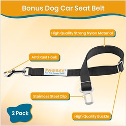PAWBEE Regular Dog Seat Belt, Black, 2 count slide 2 of 7